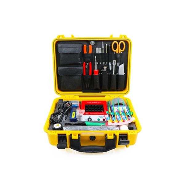 Fiber optic splice box with fiber coils on both sides